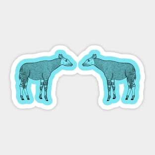 Forest Giraffes in Love - animal lovers' design Sticker